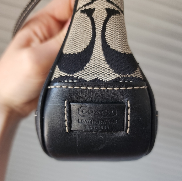 Vintage Y2K Coach Demi Purse Handbag Black Gray Signature Canvas Bag 6094 - Picture 5 of 10